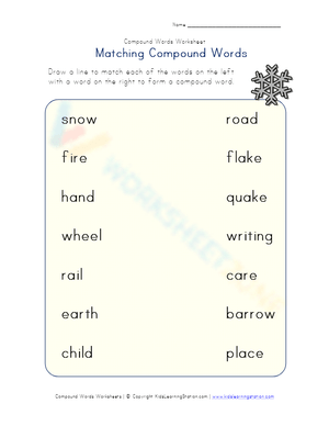 Matching Compound Words 3