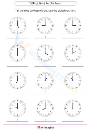 Telling time to the hour 2