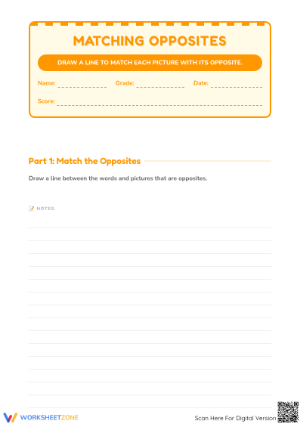 Printable Opposites Worksheet | Grade 1 Essential ELA