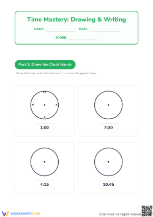 Printable Time Mastery Worksheet | Grade 3 Math
