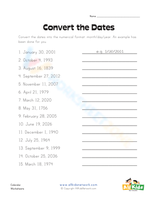 Convert the dates 1