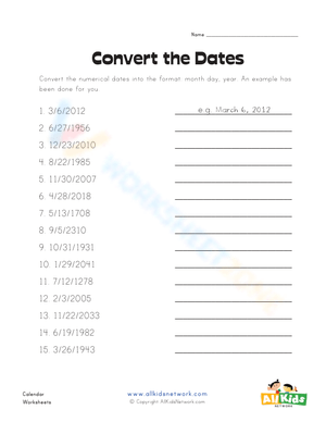 Convert the dates 2