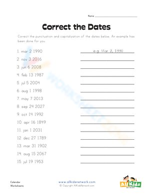 Correct the dates 2