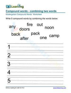 Compound words - combining two words 1