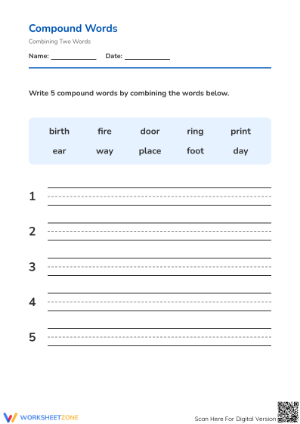 Essential Compound Words Worksheet | Grades 1-4