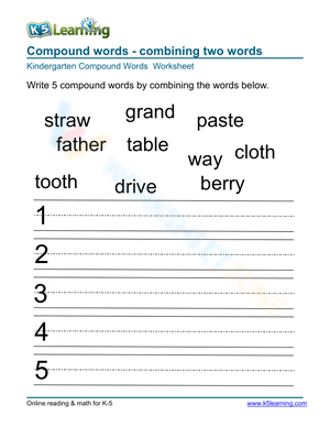 Compound words - combining two words 4