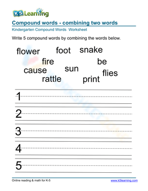 Compound words - combining two words 5