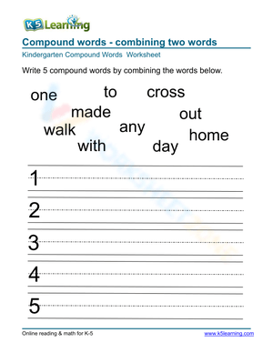 Compound words - combining two words 6