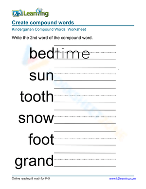 Create compound words 1