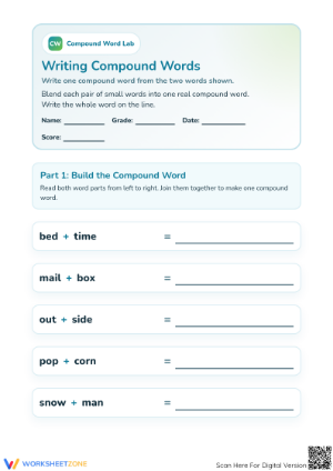 Printable Compound Words Worksheet | Grade 2 ELA