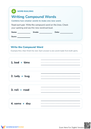 Printable Compound Words Worksheet | Grade 2 ELA Ready