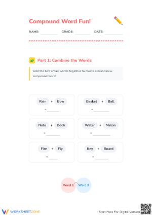 Printable Compound Words Worksheet | Grade 2 ELA Aligned