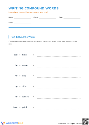 Printable Compound Words Worksheet Packet | Grades 1-4