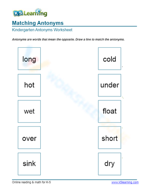 Matching Antonyms 2