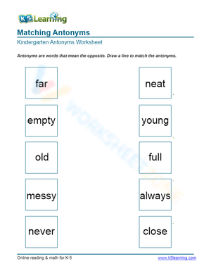Matching Antonyms 3