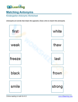 Matching Antonyms 5
