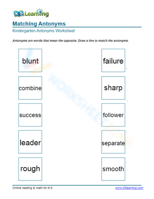 Matching Antonyms 6