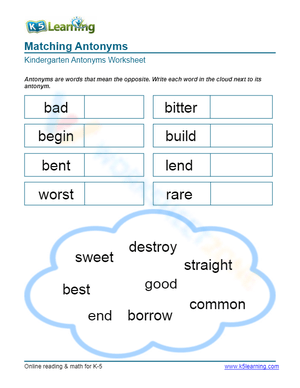Matching Antonyms 11