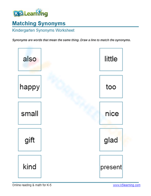 Matching Synonyms 6