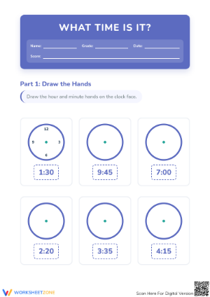 Essential Grade 2 Telling Time Worksheet | Printable