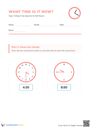 Printable Telling Time Worksheet | Grade 3 Math Essential