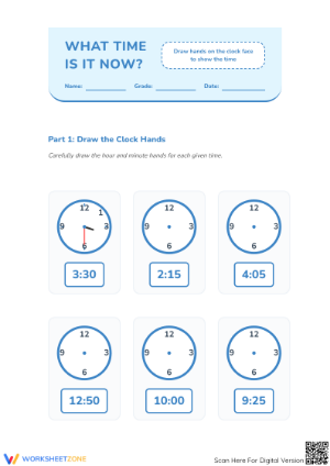 Ready-to-Use Telling Time Worksheet | Grade 2-4 Math
