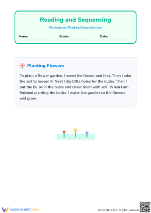 Printable Sequencing Worksheet for Kindergarten ELA
