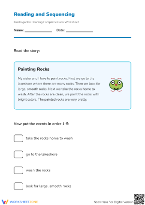Grade K Story Sequencing — Printable No-Prep Worksheet