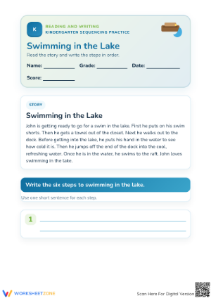 Kindergarten Sequencing — Printable No-Prep Worksheet