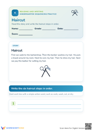 Essential Sequencing Worksheet | Grade K ELA
