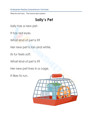 Reading Comprehension Worksheet | Grade K Printable