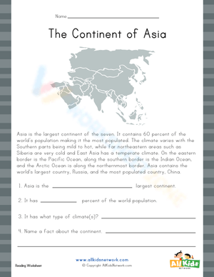 The Continent of Asia