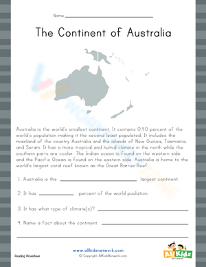 The Continent of Australia