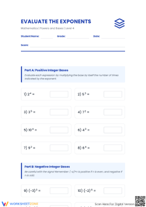 Essential Grade 8 Exponents Practice | Powers & Bases