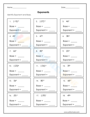 Identify Exponent and Base 8