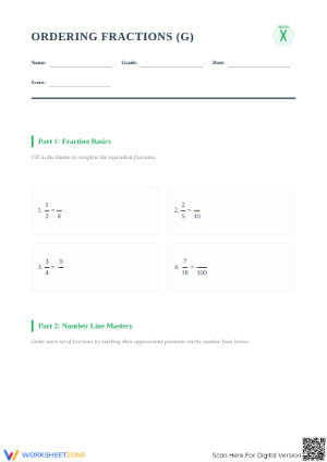 Essential Ordering Fractions Worksheet | Grade 4-6 Ready