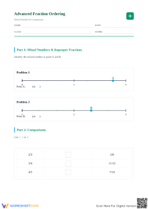 Advanced Fraction Ordering | Printable Grade 4-5 Math