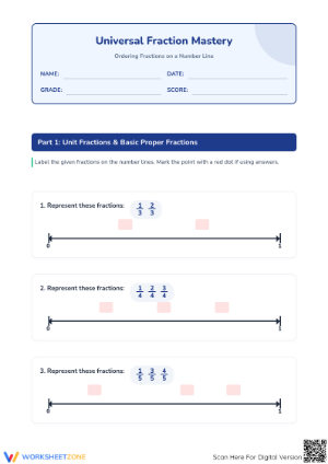 CCSS 4.NF.A.2: Fraction Ordering Worksheet — Essential