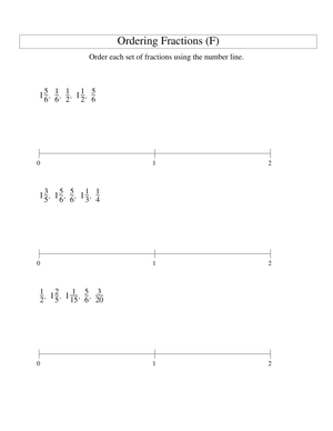 Ordering Fractions and Mixed Numbers on a Number Line