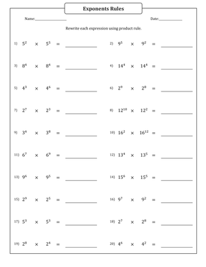Exponents Rules: Simplifying With The Product Rule