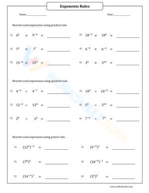 Practicing Product, Quotient, and Power Exponent Rules