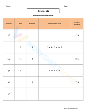 Exponents Standard Notation 3