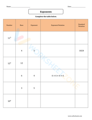 Exponents Standard Notation 4