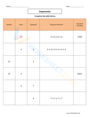 Exponents Standard Notation 5