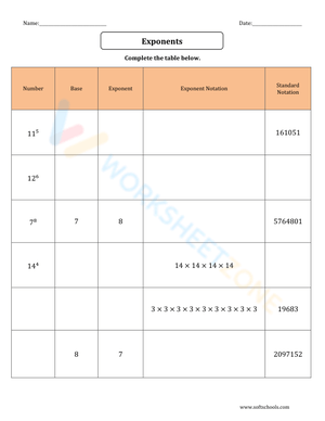 Exponents Standard Notation 6