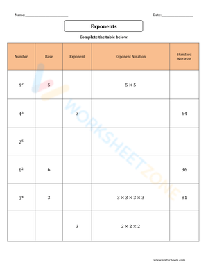 Exponents Standard Notation 8