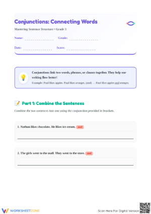 Essential Conjunctions: Connecting Words | Grade 3 ELA