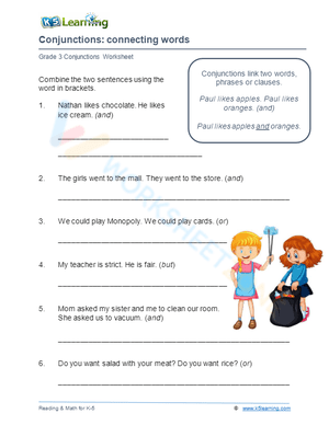Conjunctions: connecting words 1