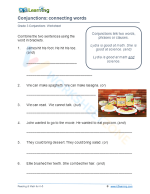 Conjunctions: connecting words 3