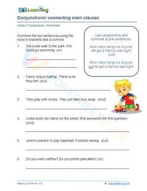 Conjunctions: connecting main clauses 2